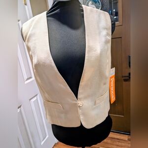80s Vintage Leslie Fay Cream Vest